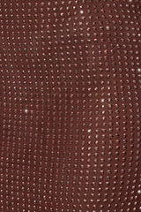 Embellished Mid Rise Maxi Skirt in Espresso