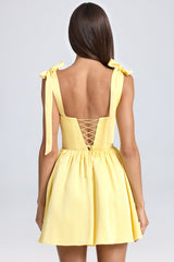 Draped Corset Mini Dress in Daffodil