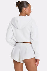 Oversized Zip-Up Hoodie in Coconut
