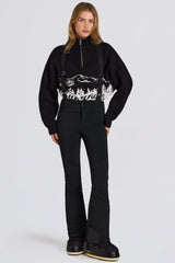 Waterproof High-Rise Salopettes with Suspenders in Black