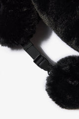 Faux-Fur Trapper Hat in Black