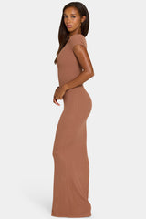 ButterCloud™ Cap Sleeve Maxi Dress in Cocoa