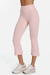 Soft Active Flared Capri Leggings in Blush Marl