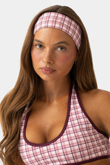 Soft Active Headband 2-Pack in Mauve Plaid