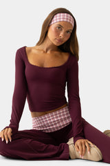 Soft Active Long-Sleeve Top in Burgundy