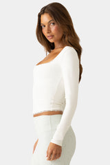 Soft Active Long-Sleeve Top in Coconut