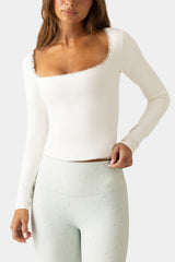 Soft Active Long-Sleeve Top in Coconut