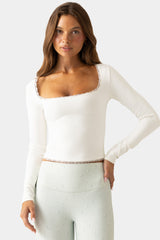 Soft Active Long-Sleeve Top in Coconut
