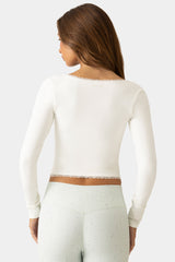 Soft Active Long-Sleeve Top in Coconut