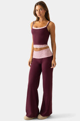 Soft Active Wide-Leg Trouser in Burgundy