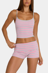 Brushed Jersey Tank Top in Multi Stripe