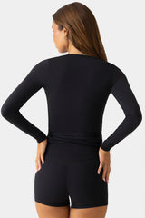 Soft Jersey Wrap Top in Black