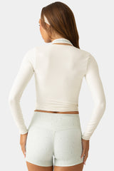 Soft Jersey Wrap Top in Coconut