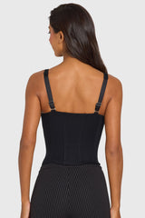 Ponte Corset Top in Black