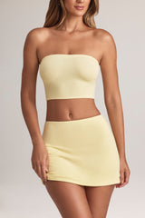 Modal Strapless Crop Top in Lemon