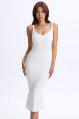 Modal Plunge Open-Back Midaxi Dress in Coconut