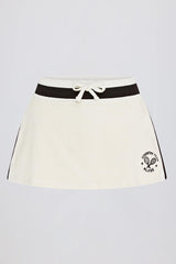 Terry Towelling Mid-Rise Skort in Ivory