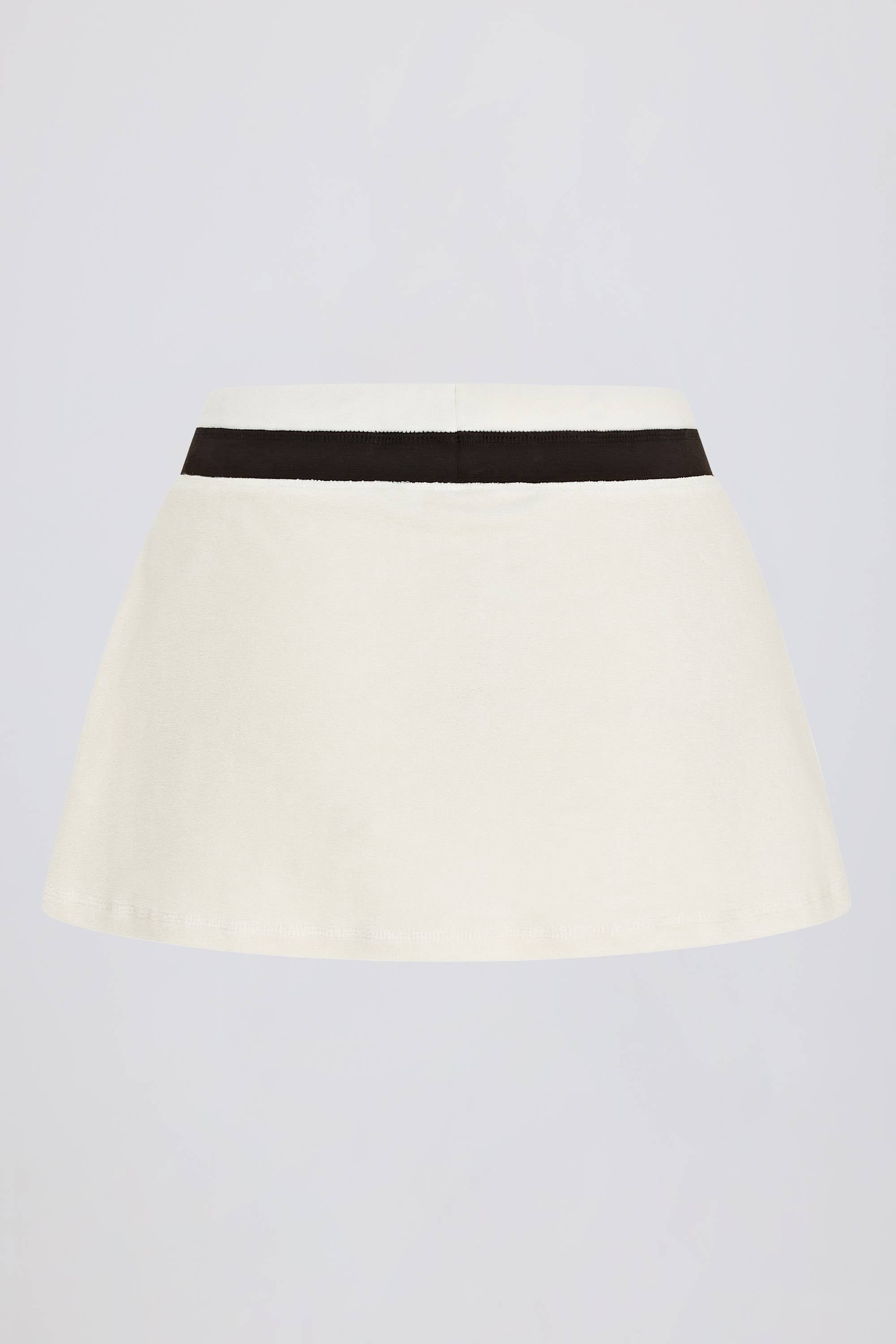 Terry Towelling Mid-Rise Skort in Ivory