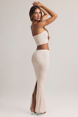 Modal Mid-Rise Maxi Skirt in Stripe Print