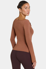 ButterCloud™ Long-Sleeve Top in Cocoa