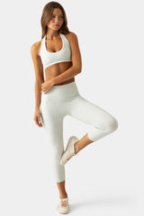 Soft Active Capri Leggings in Matcha Meadow