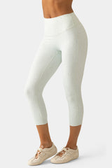 Soft Active Capri Leggings in Matcha Meadow