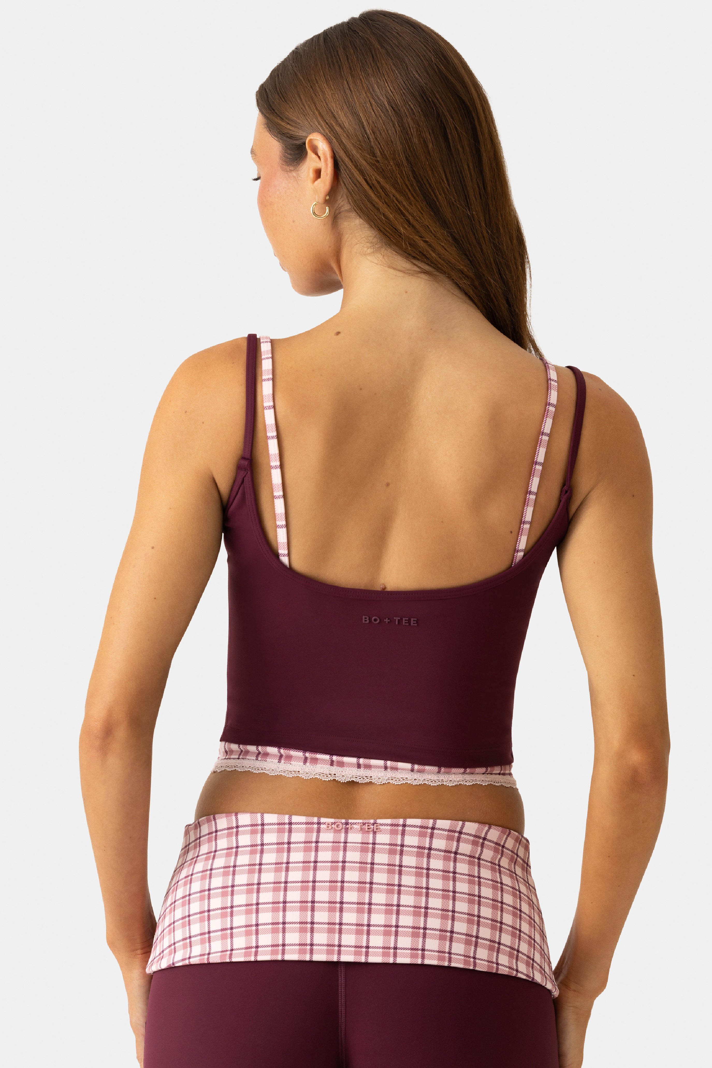 Soft Active Double-Layer Tank Top in Burgundy