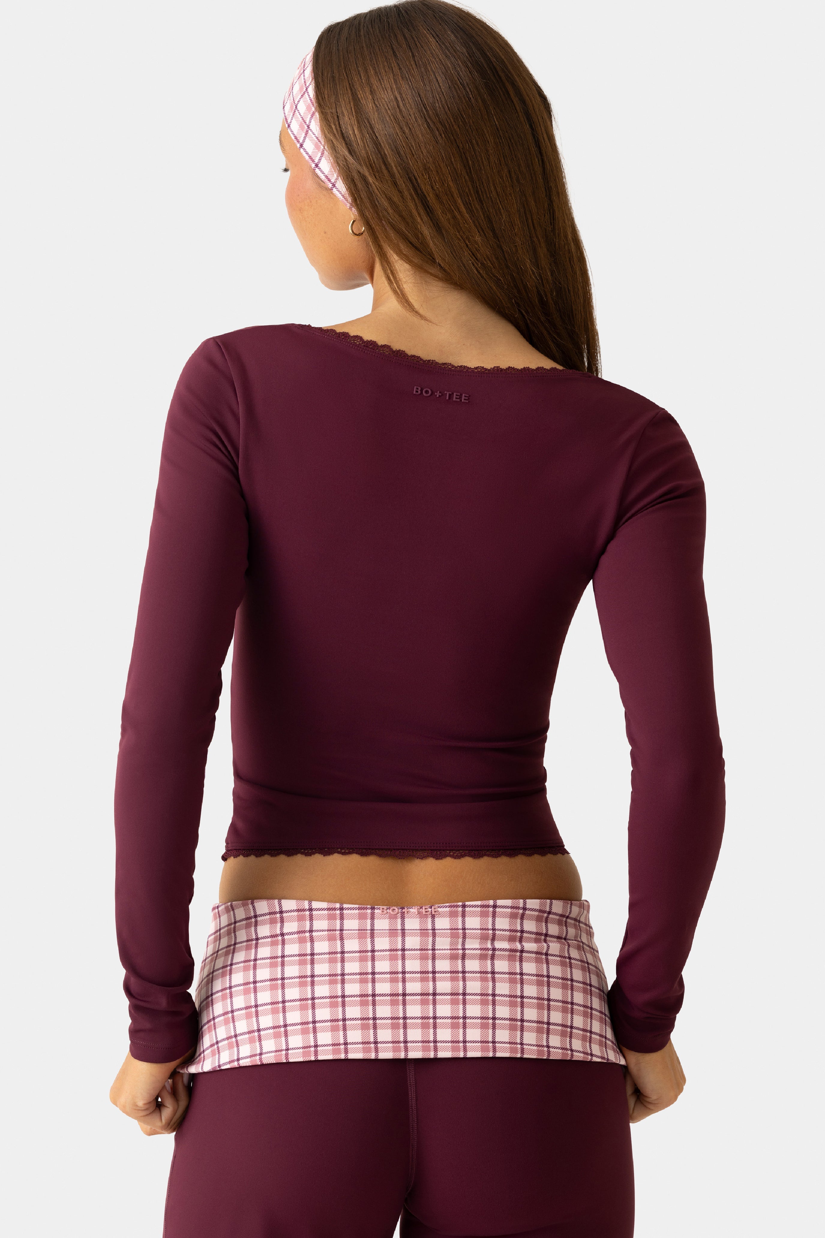 Soft Active Long-Sleeve Top  in Burgundy