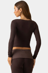Soft Active Long-Sleeve Top in Espresso