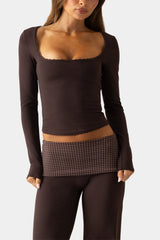 Soft Active Long-Sleeve Top in Espresso