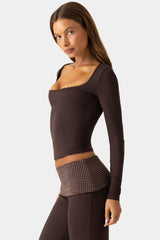Soft Active Long-Sleeve Top in Espresso