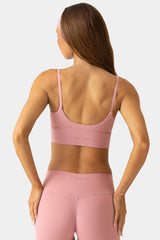 Soft Active Scoop-Neck Sports Bra in Mauve