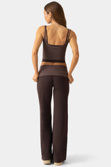 Soft Active Wide-Leg Trouser in Espresso