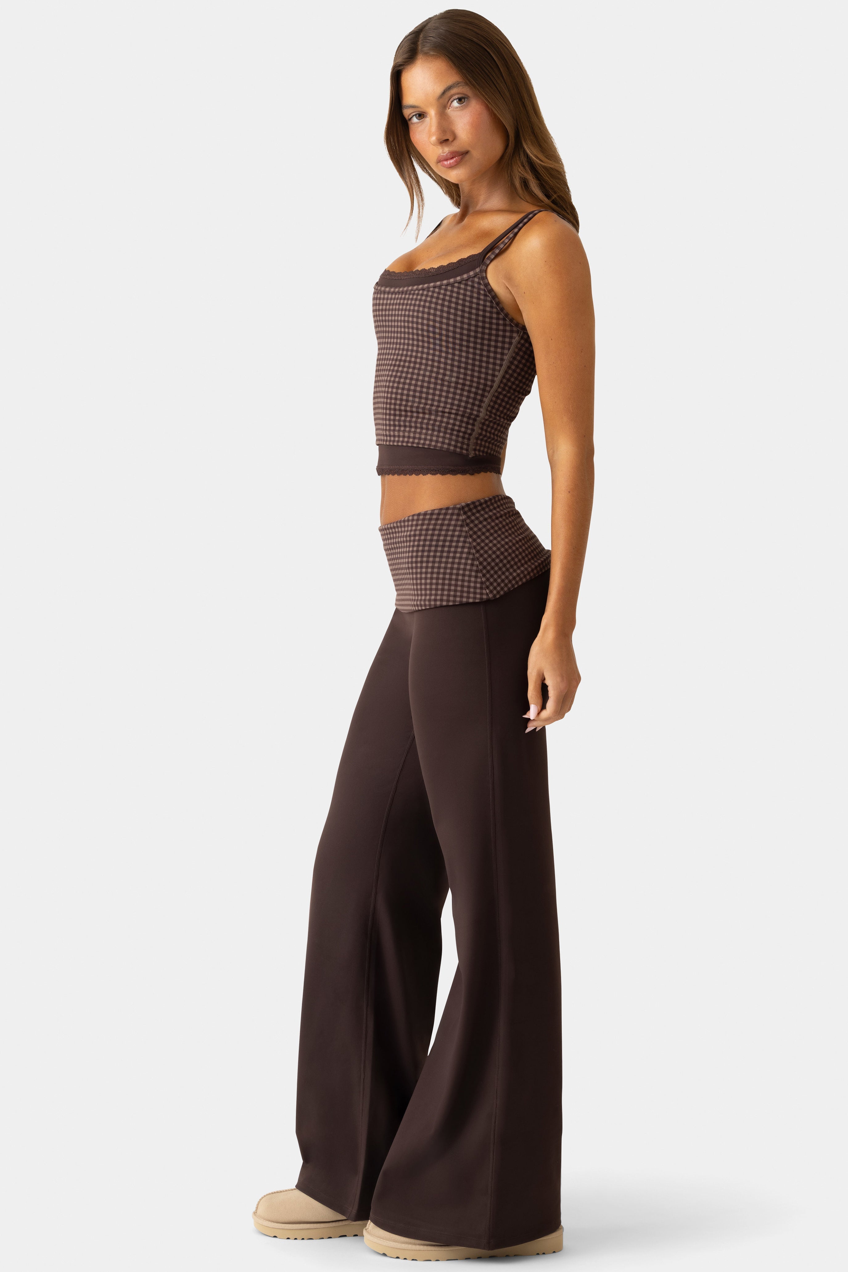 Soft Active Wide-Leg Trouser in Espresso