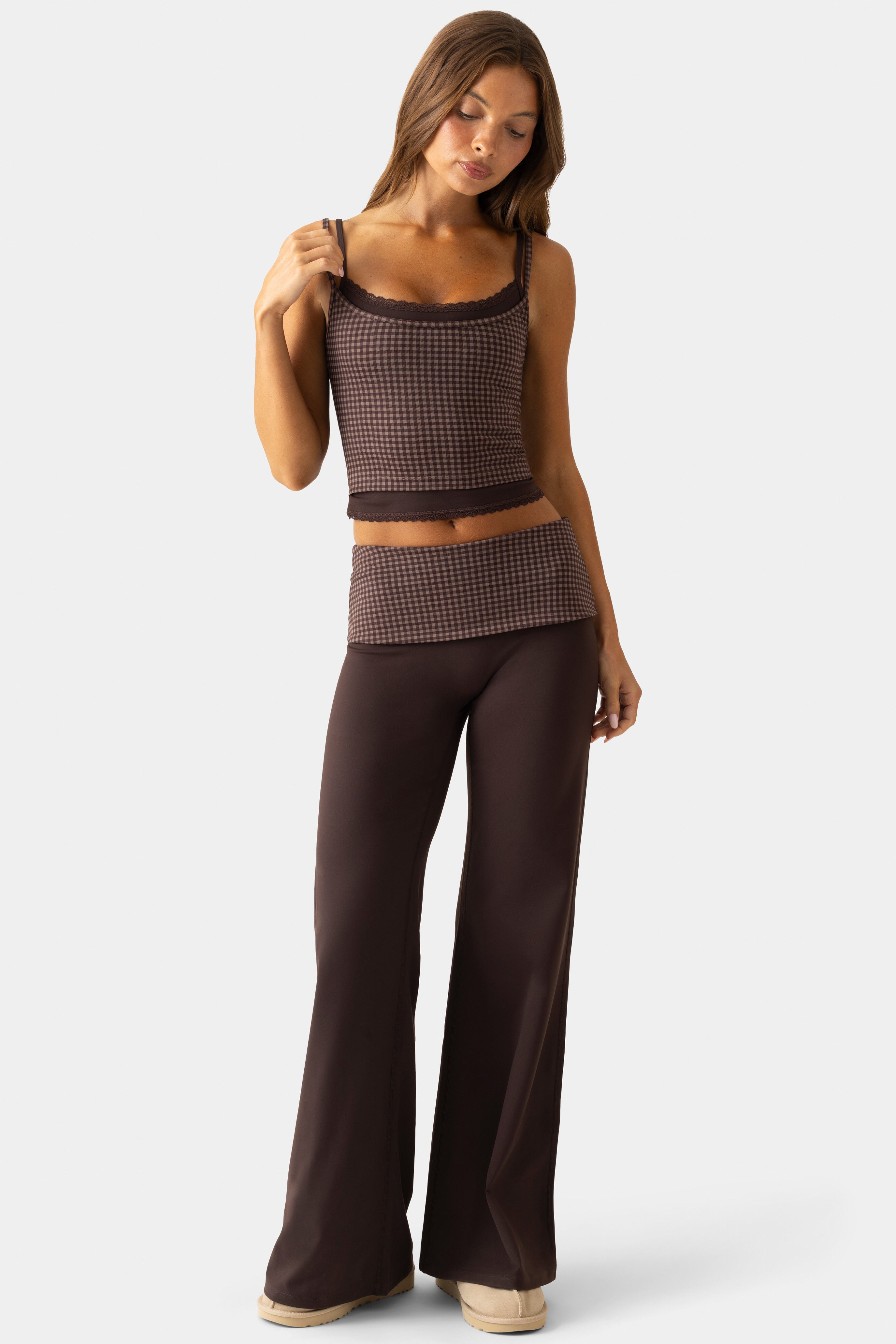 Soft Active Wide-Leg Trouser in Espresso