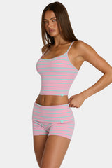 Brushed Jersey Tank Top in Multi Stripe