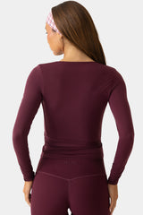 Soft Jersey Wrap Top in Burgundy