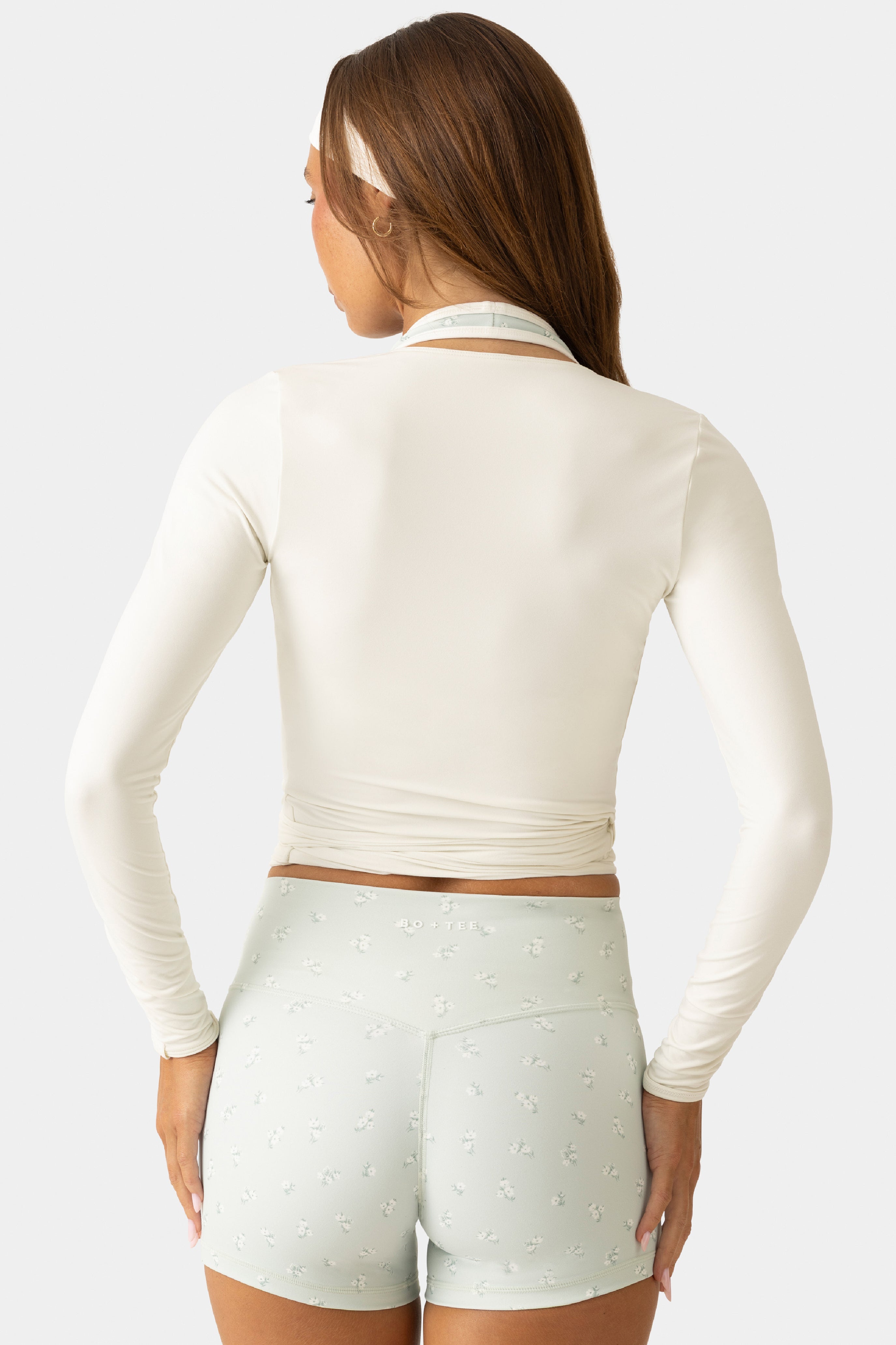 Soft Jersey Wrap Top in Coconut
