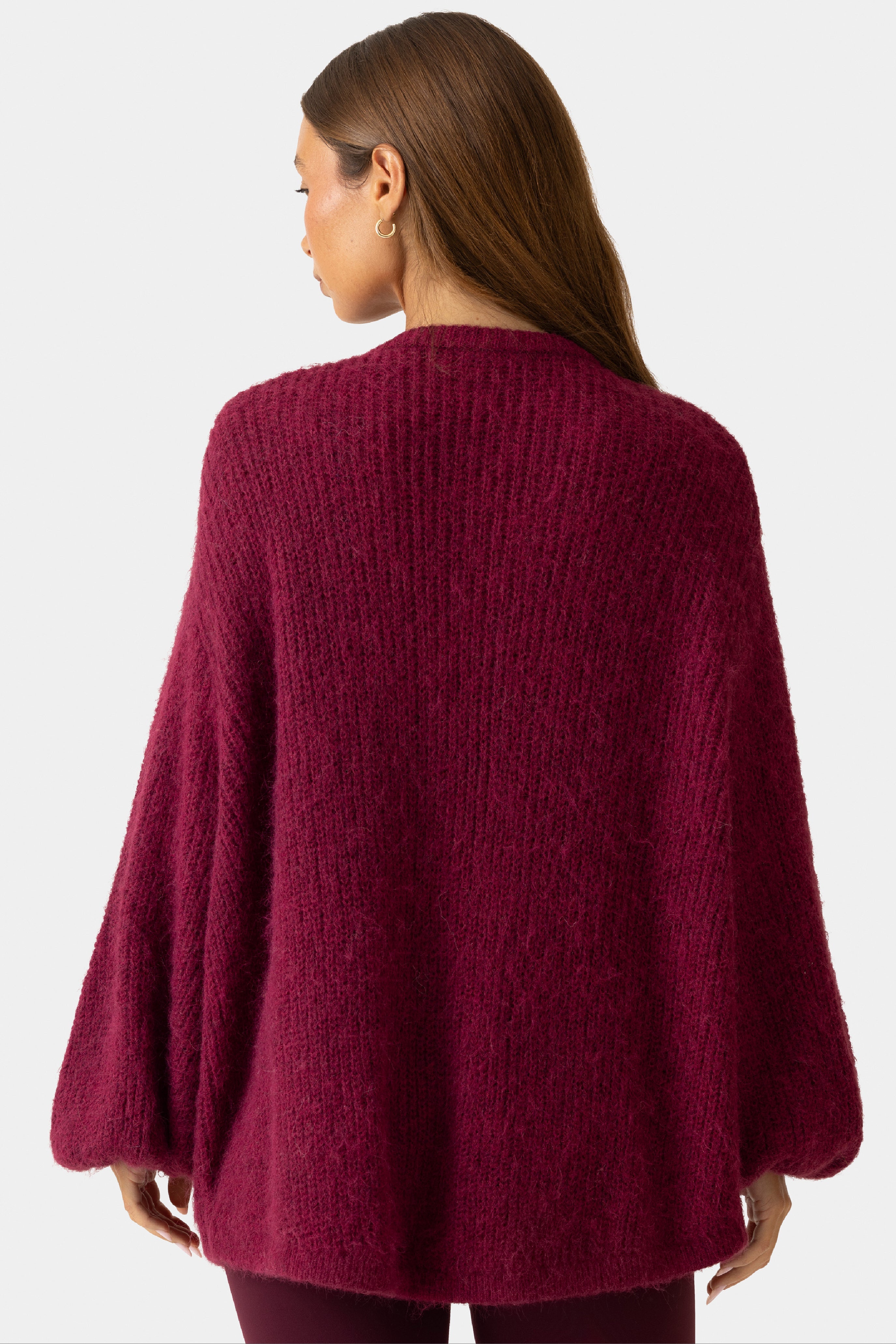 Soft Knit Cardigan in Burgundy