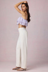 Mid-Rise Barrel-Leg Jeans in Ecru Wash
