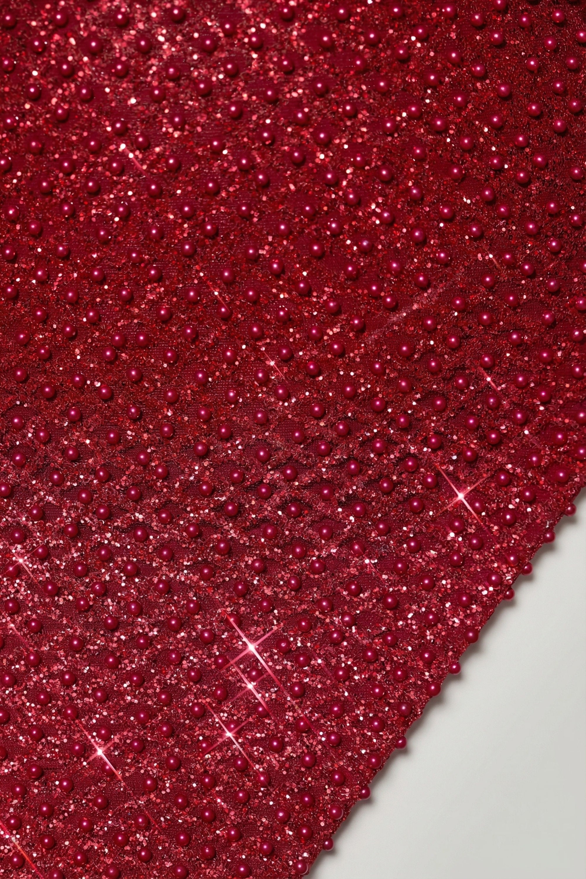 Embellished Sweetheart-Neck Midi Dress in Red