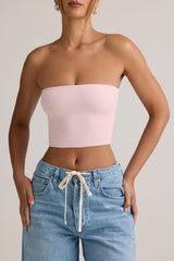 Modal Strapless Crop Top in Candyfloss Pink