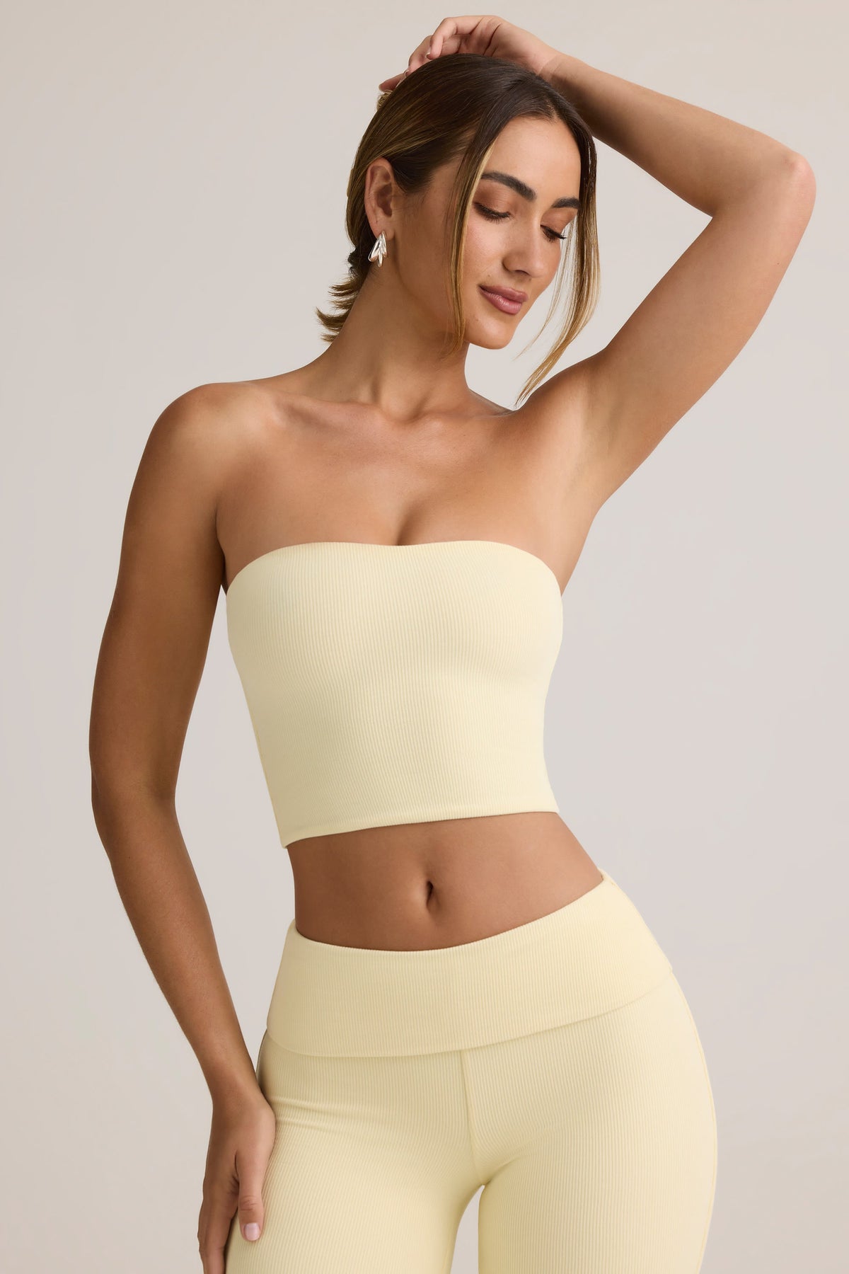 Modal Strapless Crop Top in Butter