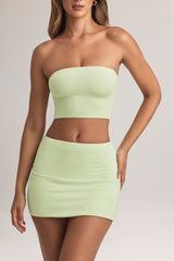Modal Strapless Crop Top in Lime